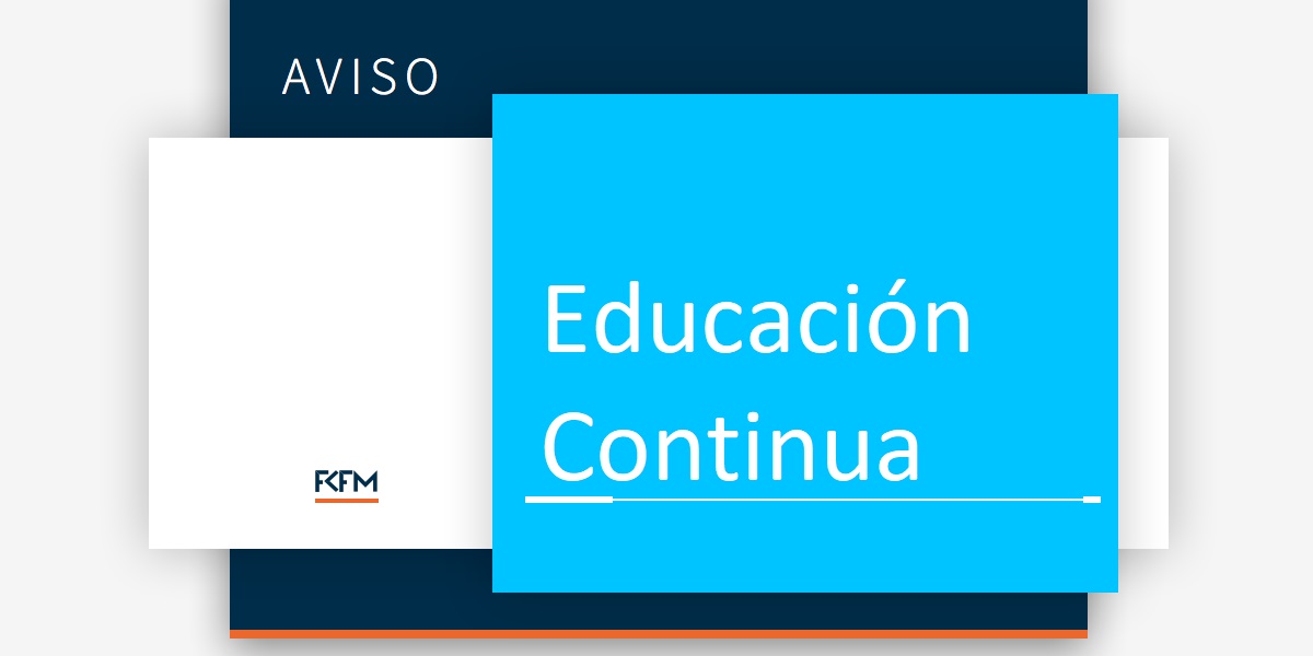 Imagen con texto Aviso FCFM Educación Continua