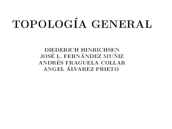 Portada del libro Topología General (2003)